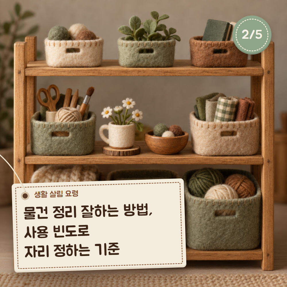 물건 정리 잘하는 방법, 사용 빈도로 자리 정하는 기준