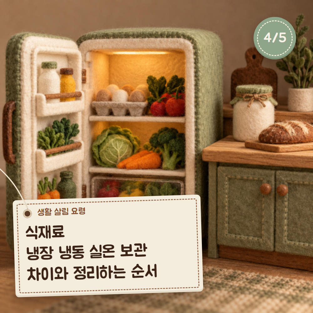 식재료 냉장 냉동 실온 보관 차이와 정리하는 순서